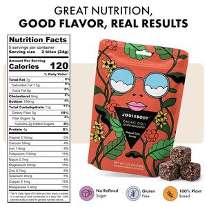 Energy Bites - Cacao Goji (6-Pack) | Plant-Based, No Refined Sugar, High-Fiber Snack for Steady Energy Joulebody