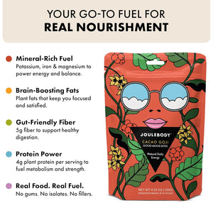 Energy Bites - Cacao Goji (6-Pack) | Plant-Based, No Refined Sugar, High-Fiber Snack for Steady Energy Joulebody
