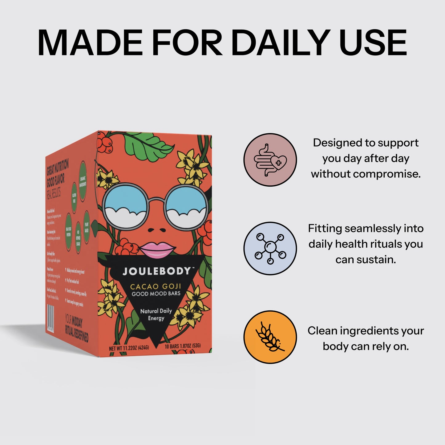 Cacao Goji Good Mood Bars | 10-Bar Box Joulebody