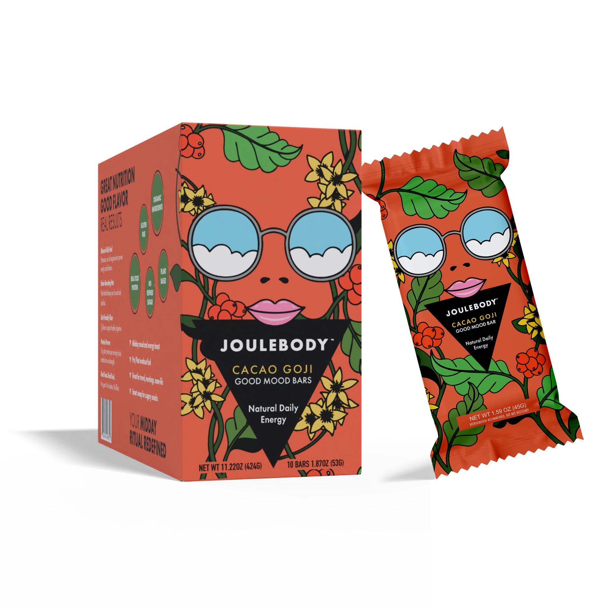 Cacao Goji Good Mood Bars | 10-Bar Box Joulebody