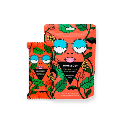 Cacao Goji Good Mood Ritual | Monthly Kit | 20 Cacao Goji Bars + 4 Bag Cacao Goji Bites Joulebody